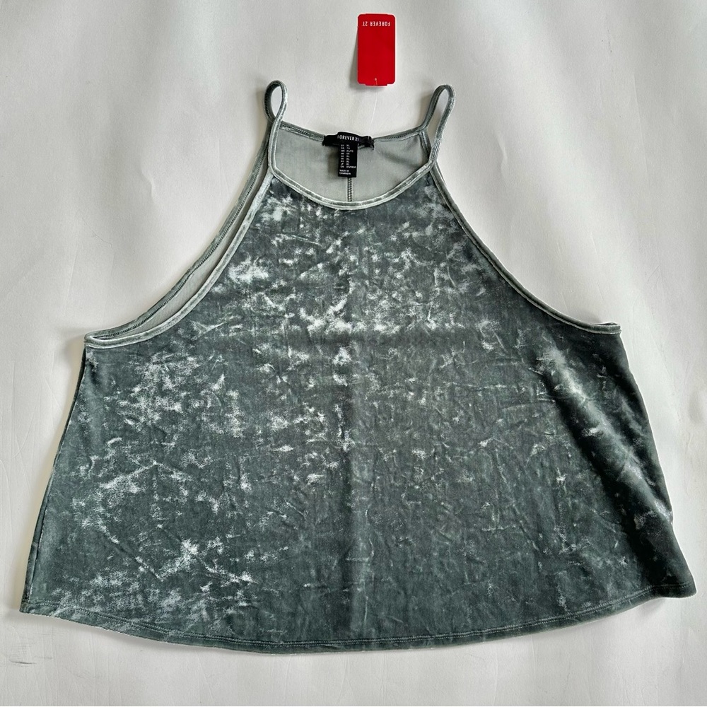 Velour Velvet Turquoise Tank Top -NWT-